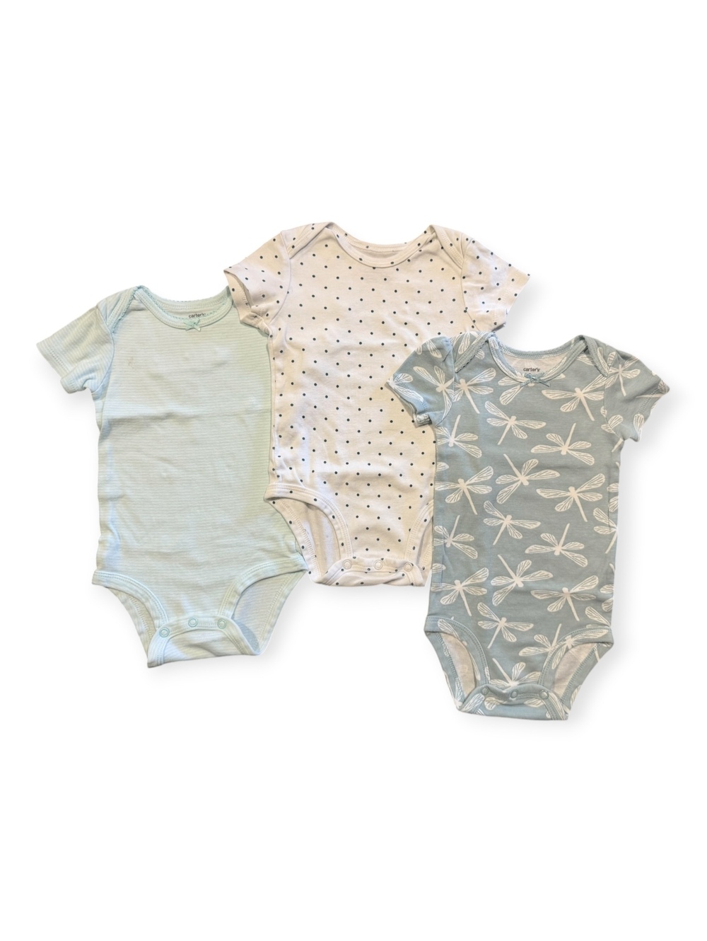 Carter's Baby Bodysuit Set, 3 Pack, Size 12 Months, Short Sleeve